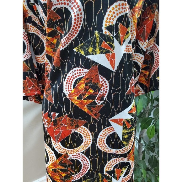 Mackenzie & James Women Multicolor V-Neck Half Sleeve Long Maxi Dress Size 2X - Picture 3 of 12